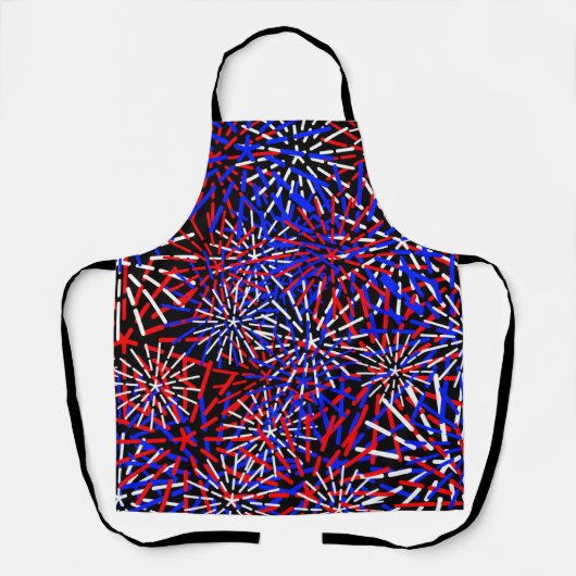 Amerikaanse Vlag Kleuren Vuurwerk Ontwerp  Schort (Voorkant)