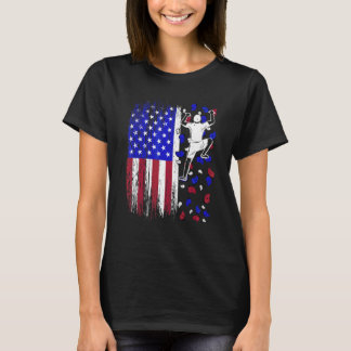 Amerikaanse vlag, klimmer en vuilnis t-shirt