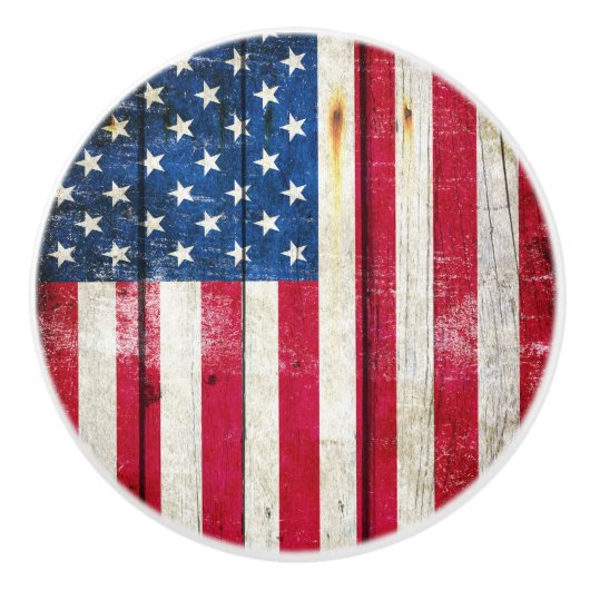 Amerikaanse vlag: Knob. Keramische Knop (Voorkant)