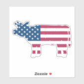 Amerikaanse vlag koe silhouet vinyl auto sticker (Vel)