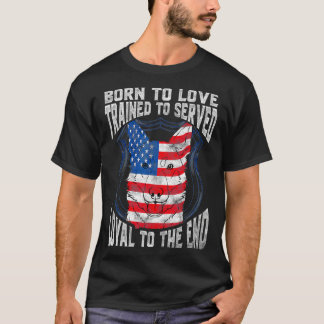 Amerikaanse vlag - koninklijk aan het eind van de  t-shirt