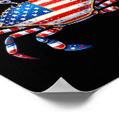 Amerikaanse Vlag Krab Patriottisch 4 juli Zeevruch Poster (Hoek)