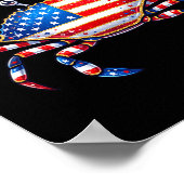 Amerikaanse vlag krab patriottisch 4 juli zeevruch poster (Hoek)