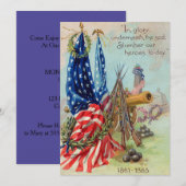 Amerikaanse vlag krans burgeroorlog gedenkteken kaart (Voorkant / Achterkant)