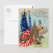 Amerikaanse vlag krans Burgeroorlog monument Briefkaart (Voorkant / Achterkant)