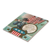 Amerikaanse vlag krans Burgeroorlog Unie Soldaat C Tegeltje (Zijkant)