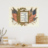 Amerikaanse vlag krans Memorial Day Poster (Keuken)