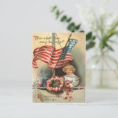 Amerikaanse vlag krans schip Boy Uniform Memorial  Briefkaart (Staand voorkant)