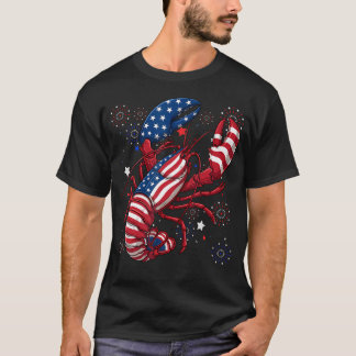 Amerikaanse Vlag Kreeft Patriottische Rivierkreeft T-shirt