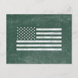 Amerikaanse vlag krijtbord kunst (Tekening nr. 1) Briefkaart