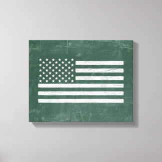 Amerikaanse vlag krijtbord kunst (Tekening nr. 1) Canvas Afdruk