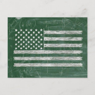 Amerikaanse vlag krijtbord kunst (Tekening nr. 3) Feestdagenkaart