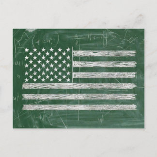 Amerikaanse vlag krijtbord kunst (Tekening nr. 3) Feestdagenkaart