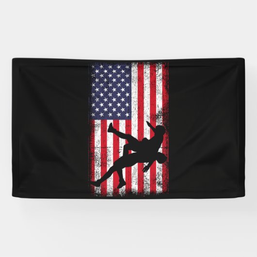 Amerikaanse vlag kruipen Amerikaanse vlag kruiper Spandoek (Horizontaal)