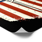 Amerikaanse Vlag Kruis 3 Spijker Patriottisch Chri Poster (Hoek)
