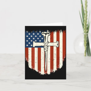 Amerikaanse Vlag Kruis 3 Spijker Patriottische Chr Kaart