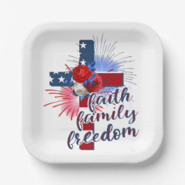 Amerikaanse vlag kruis papieren bordje