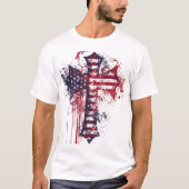 Amerikaanse vlag kruis t-shirt (Voorkant)
