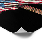 Amerikaanse vlag kruis voor patriottische Verenigd Poster (Hoek)