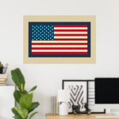 Amerikaanse Vlag Kunst Poster (Thuiskantoor)
