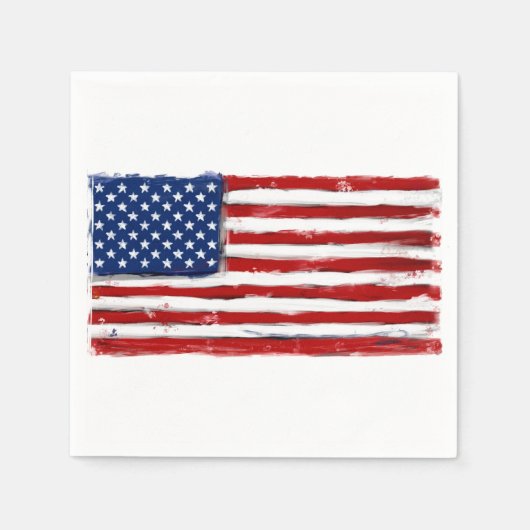 Amerikaanse vlag kunst servet vierde juli picknick (Voorkant)