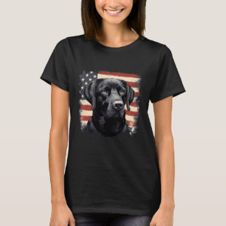 Amerikaanse vlag Lab eigenaar Black Labrador opgeh T-shirt