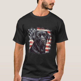 Amerikaanse vlag Lab eigenaar Black Labrador opgeh T-shirt