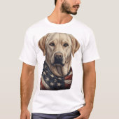 Amerikaanse Vlag Lab Eigenaar Geel Labrador Retrie T-shirt (Voorkant)