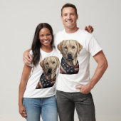 Amerikaanse Vlag Lab Eigenaar Geel Labrador Retrie T-shirt (Unisex)