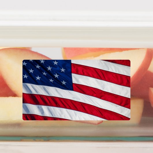 Amerikaanse vlag labels (Aangebracht)