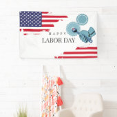 Amerikaanse Vlag Labor Day Spandoek (Insitu)