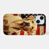 Amerikaanse vlag Labrador iPhone 15 Case (Achterkant horizontaal)