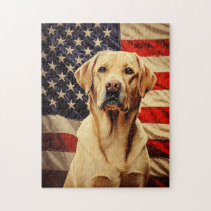 Amerikaanse vlag Labrador Legpuzzel