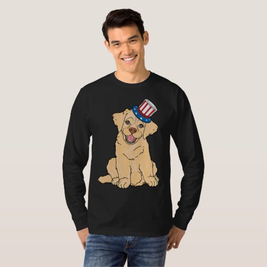 Amerikaanse vlag Labrador T-shirt (Voorkant volledig)