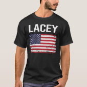 Amerikaanse vlag Lacey T-shirt (Voorkant)