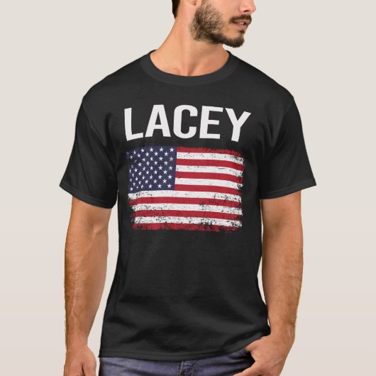 Amerikaanse vlag Lacey T-shirt (Voorkant)