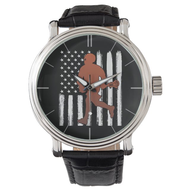 Amerikaanse vlag lacrosse horloge (Voorkant)