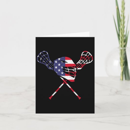 Amerikaanse vlag Lacrosse Kaart (Voorkant)