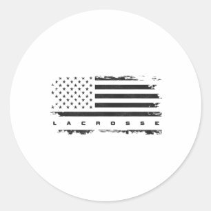 Amerikaanse Vlag Lacrosse Kleding - Lacrosse 1 Ronde Sticker