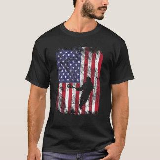 Amerikaanse vlag Lacrosse  Lax Patriotic Man W T-shirt