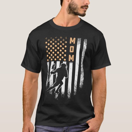Amerikaanse vlag Lacrosse Mam Lax S. T-shirt (Voorkant)