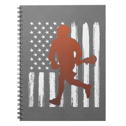 Amerikaanse vlag lacrosse notitieboek (Voorkant)