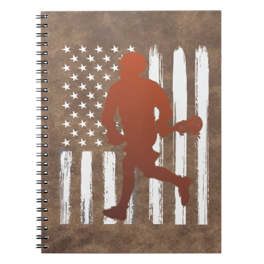 Amerikaanse vlag lacrosse notitieboek (Voorkant)