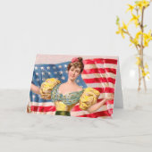 Amerikaanse vlag Lady Liberty Onafhankelijkheid  Kaart (Gele Bloem)