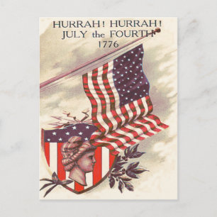 Amerikaanse Vlag Lady Liberty Schild Briefkaart