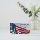 Amerikaanse vlag - Lady Liberty Visitekaartje (Staand voorkant)