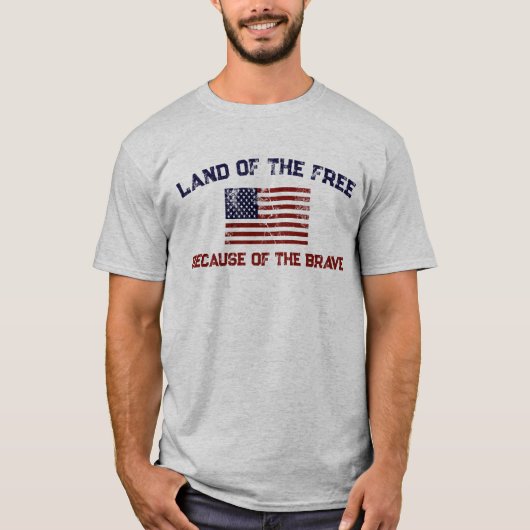 Amerikaanse Vlag Land van de Vrij T-shirt (Voorkant)