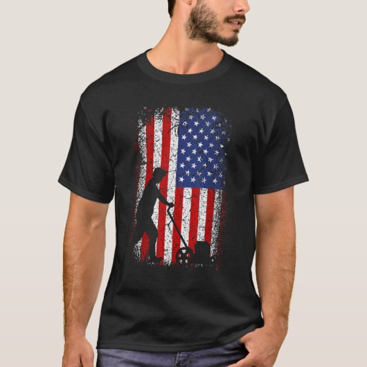 Amerikaanse vlag landschappen op 4 juli t-shirt (Voorkant)