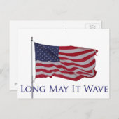 amerikaanse vlag , lang moge het door de golven lo briefkaart (Voorkant / Achterkant)