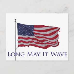 amerikaanse vlag , lang moge het door de golven lo briefkaart